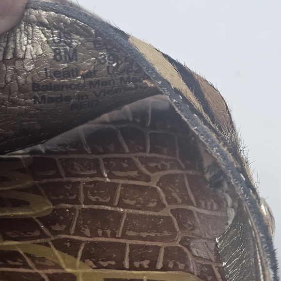 Sam Edelman Reid Leopard Calf Hair Cork Wedge Slide Sandals Platform Size 8 - Picture 10 of 10